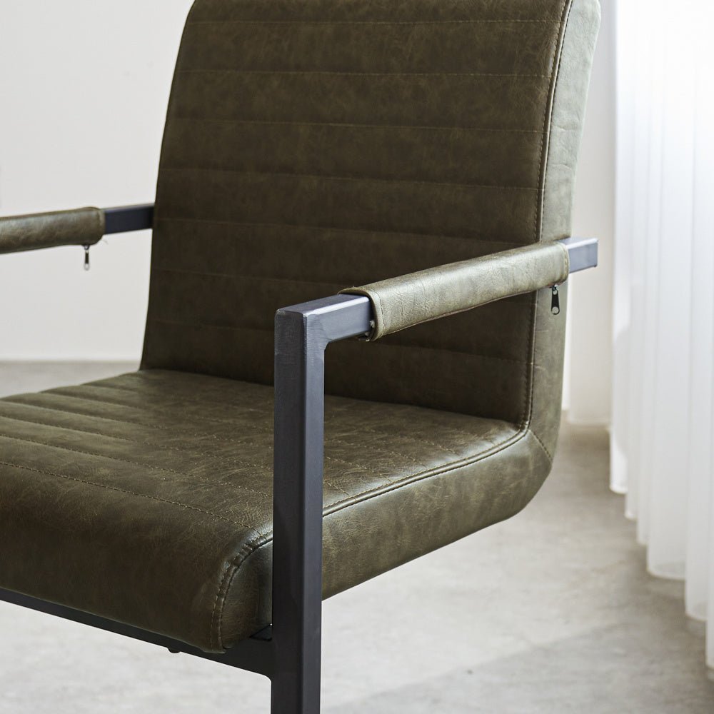Dining room chair Kuba Dimehouse Green LxWxH 71x59x58 Faux leather Atmospheric photo detail