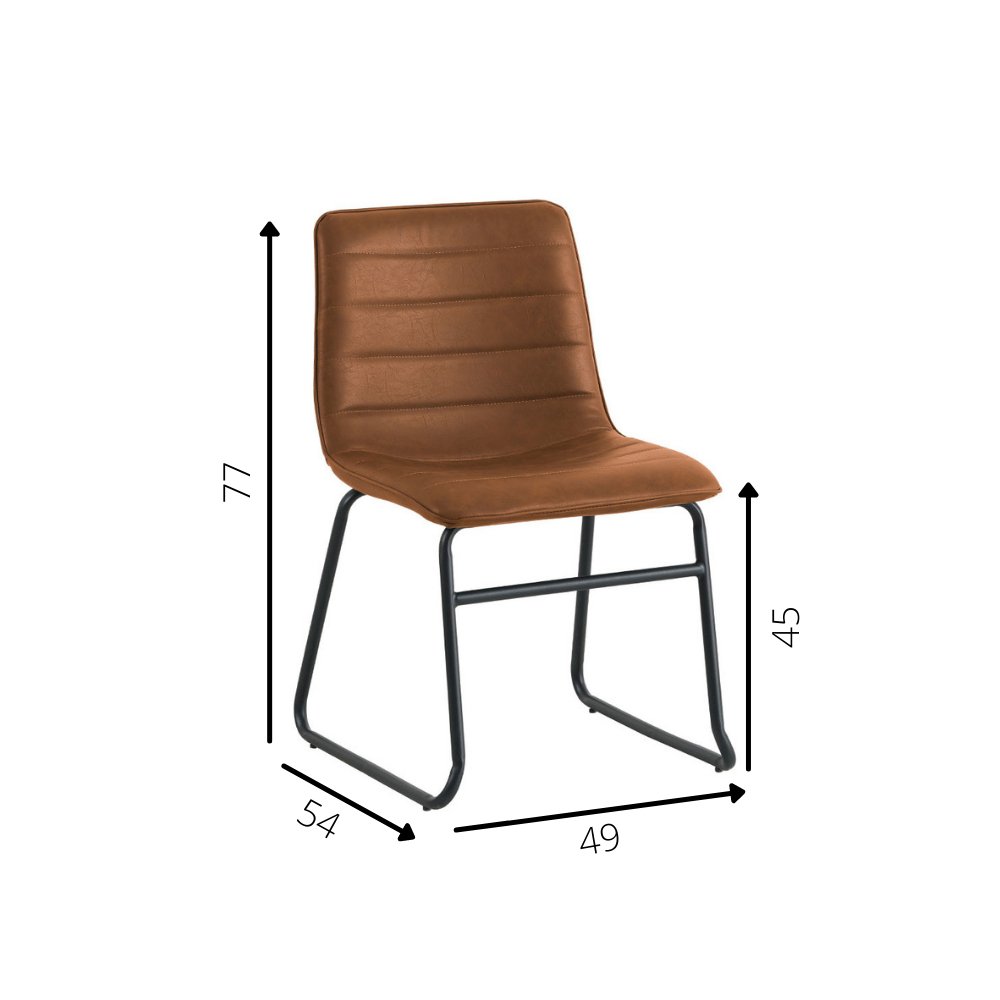 Dining room chair Mark Dimehouse Cognac LxWxH 74x56x54 Faux leather White photo size indication