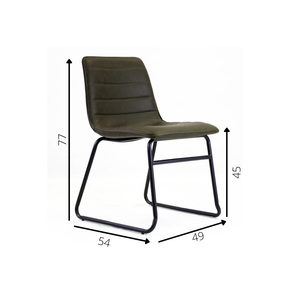 Dining room chair Mark Dimehouse Green LxWxH 74x56x54 Faux leather White photo size indication