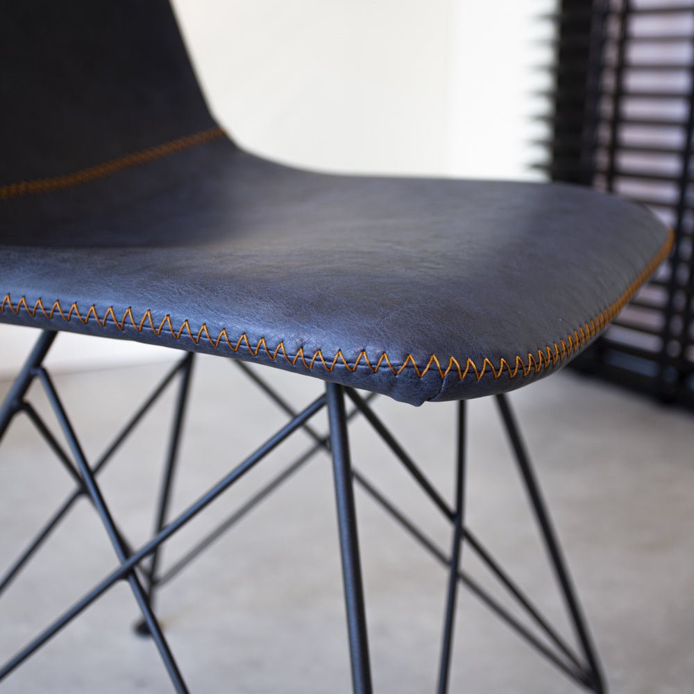 Dining room chair Viano Dimehouse Blue LxWxH 64x61x52 Faux leather Atmospheric photo detail