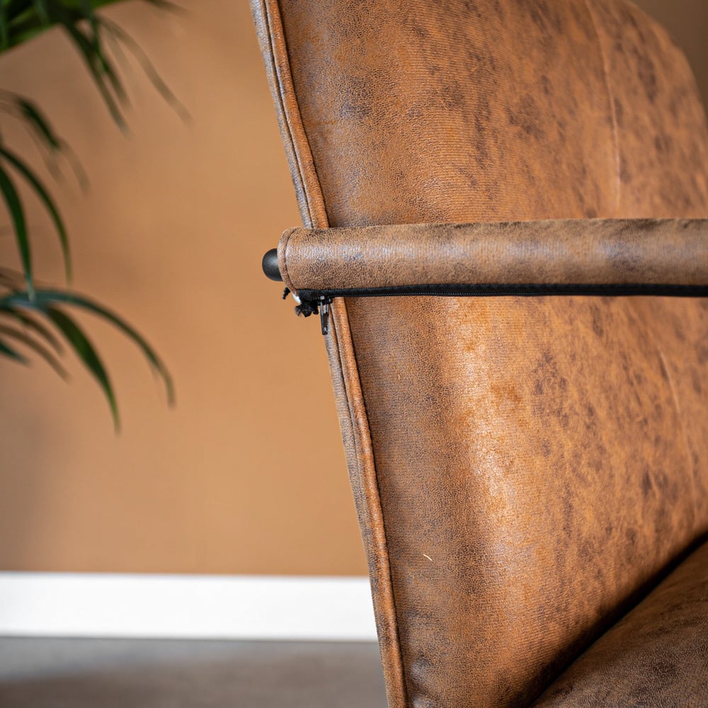 Hailey Ecoleather armchair Dimehouse Cognac LxWxH 66x64x37 Eco-leather Atmospheric photo detail