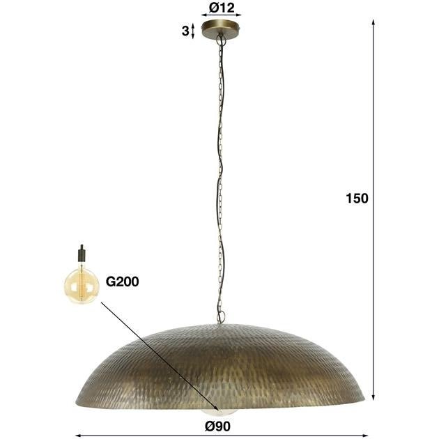 Hanging lamp Lasse DH Interior Bronze LxWxH 95x95x33 Bronze White photo size indication