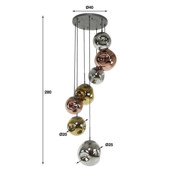 Hanging lamp Ada DH Interior Silver LxWxH 71x60x57 Silver White photo size indication