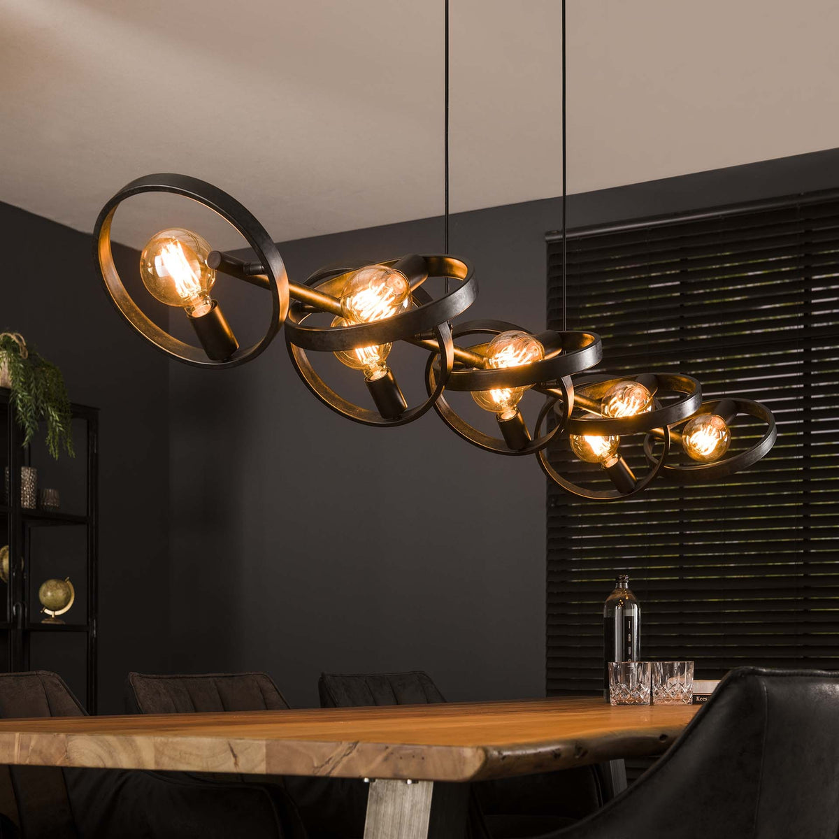 Hanging lamp Otan DH Interior Charcoal LxWxH 168x44x19 Metal Atmospheric photo detail