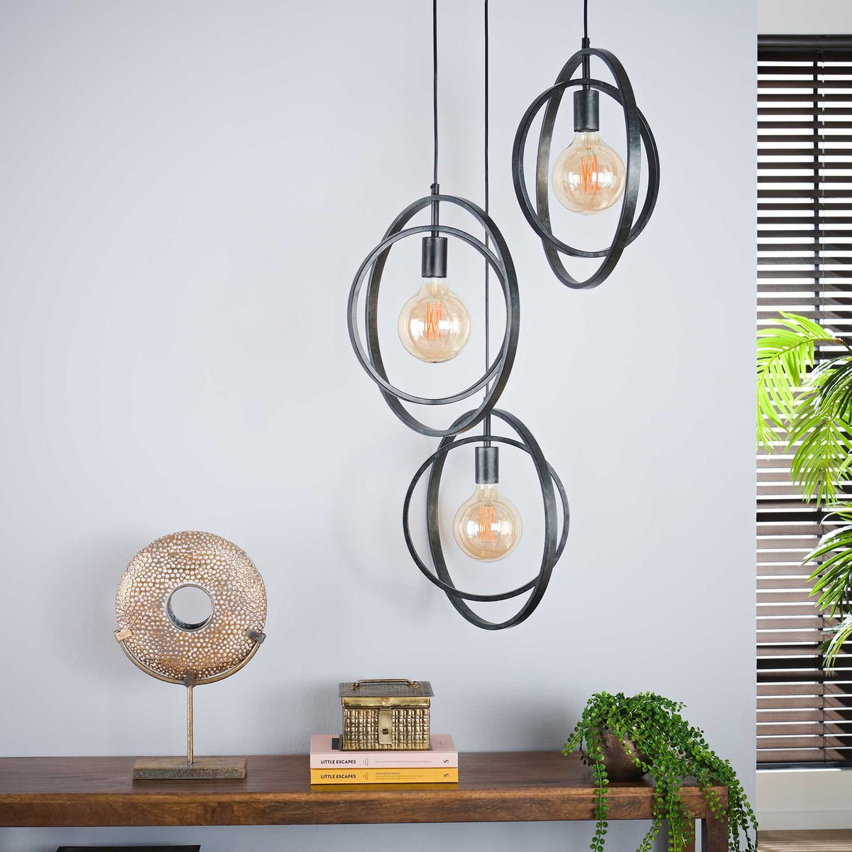 Hanging lamp Otan DH Interior Charcoal LxWxH 48x46x45 Metal Atmospheric photo diagonal front view