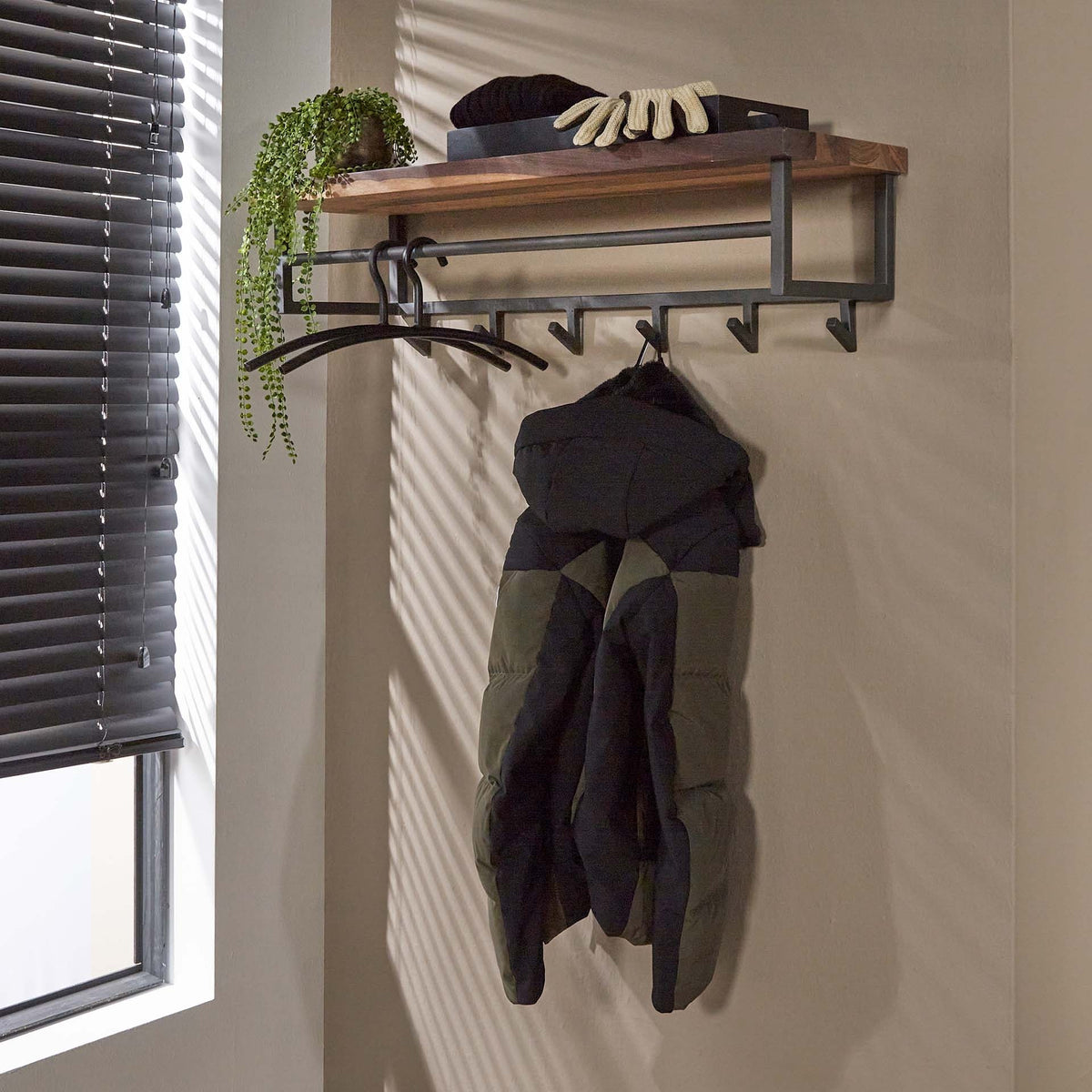 Coat rack Daya DH Interior Saja LxWxH 105x30x30 Saja wood Atmospheric photo diagonal front view