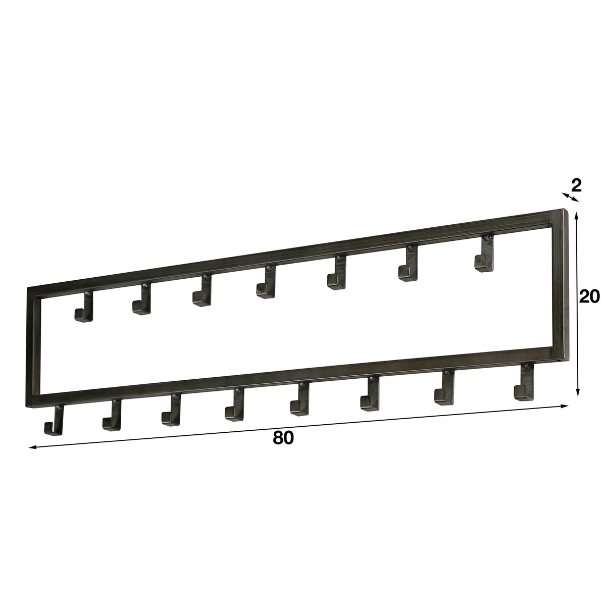 Coat rack Milano DH Interior Silver LxWxH 81x23x4 Silver White photo size indication