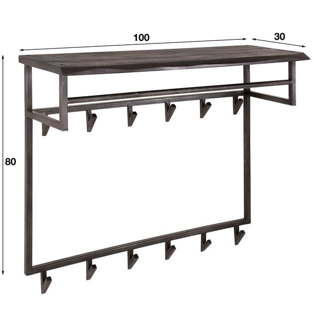 Coat rack Yme DH Interior Acacia LxWxH 92x84x50 Acacia wood White photo size indication