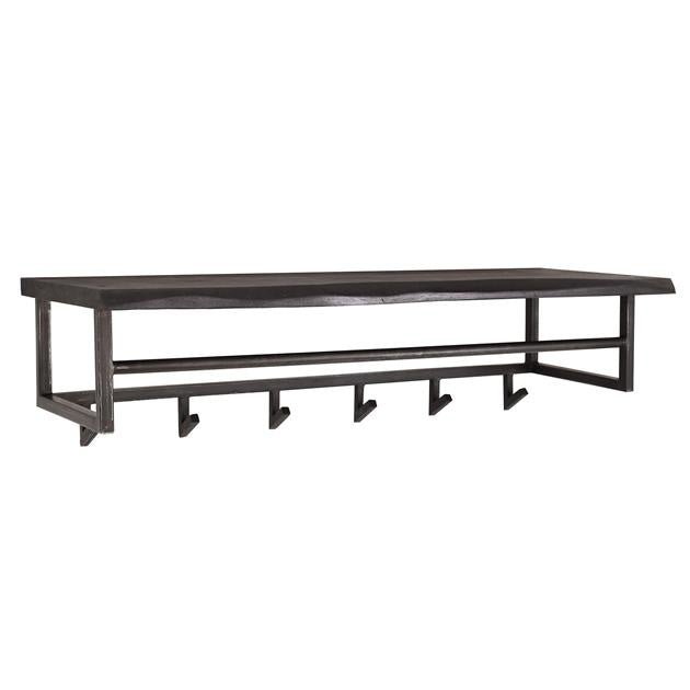 Coat rack Yme DH Interior Acacia LxWxH 103x37x30 Acacia wood White photo diagonal front view