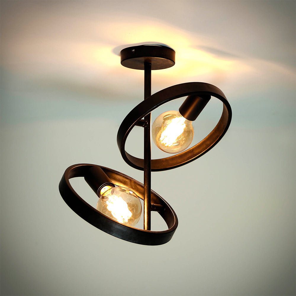 Ceiling lamp Otan DH Interior Charcoal LxWxH 48x28x9 Metal Atmospheric photo diagonal front view
