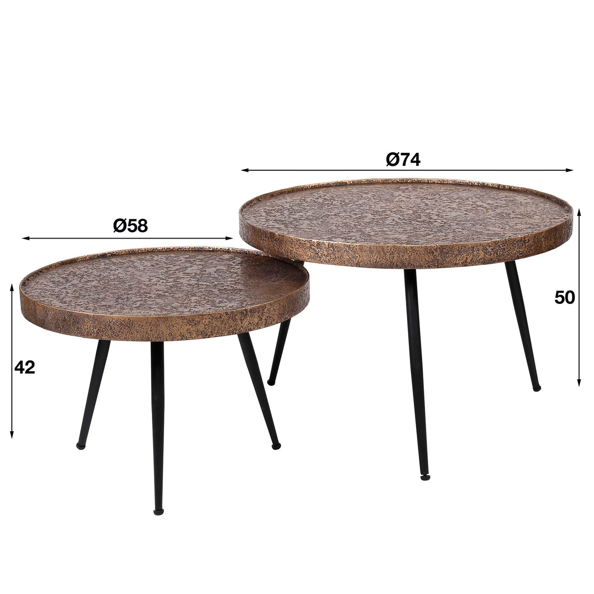 Coffee table Aron DH Interior Bronze LxWxH 80x80x13 Bronze White photo size indication