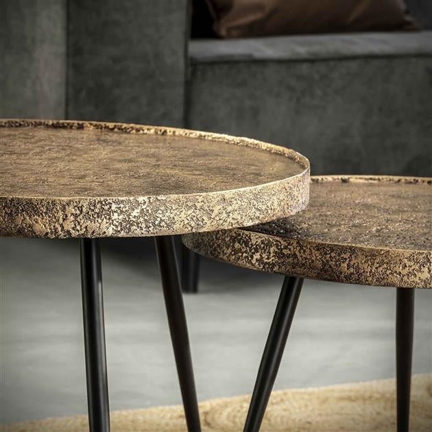 Coffee table Aron DH Interior Bronze LxWxH 80x80x13 Bronze Atmospheric photo diagonal front view
