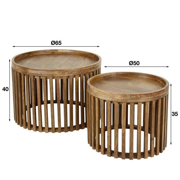 Coffee table Tory DH Interior Mango LxWxH 70x70x45 Mango wood White photo size indication