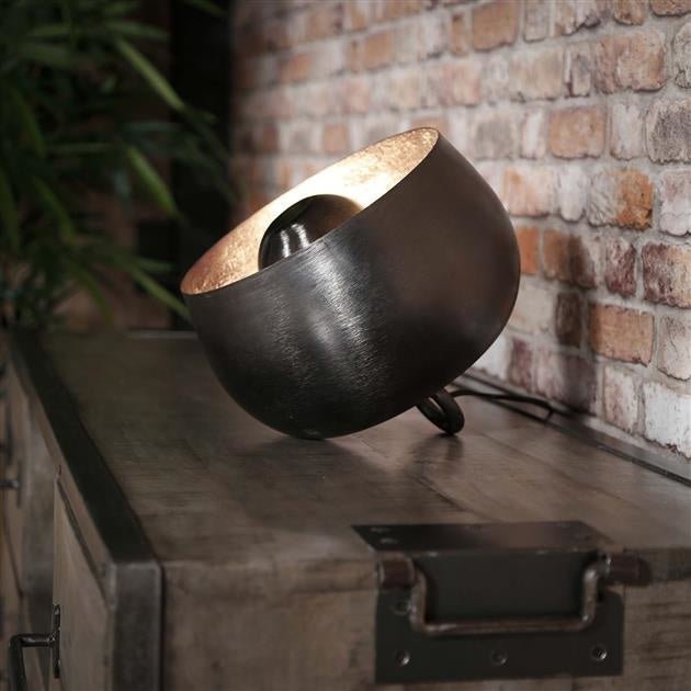 Table lamp Basel DH Interior Black LxWxH 31x29x29 Nickel Atmospheric photo diagonal front view