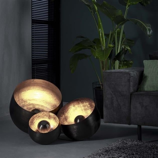 Table lamp Basel DH Interior Black LxWxH 39x39x35 Nickel Atmospheric photo diagonal front view