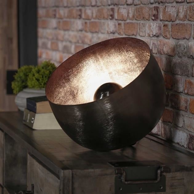 Table lamp Basel DH Interior Black LxWxH 39x39x35 Nickel Atmospheric photo diagonal front view