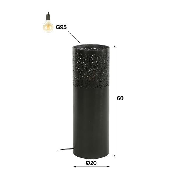 Floor lamp Eleanor Black Nickel DH Interior Black LxWxH 68x25x25 Nickel White photo size indication