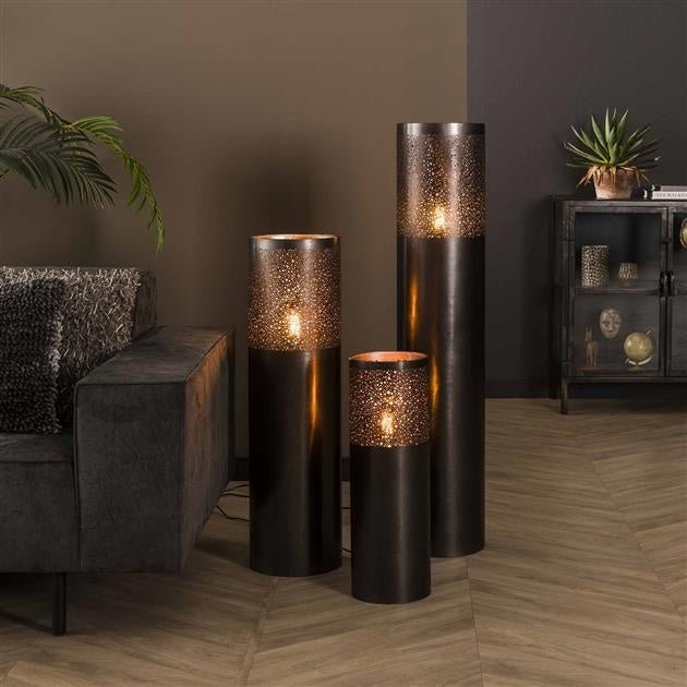 Floor lamp Eleanor Black Nickel DH Interior Black LxWxH 68x25x25 Nickel Atmospheric photo in situation