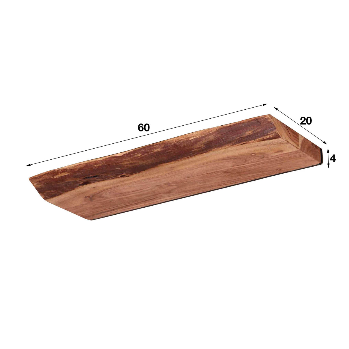 Wall shelf Durris DH Interior Acacia LxWxH 63x22x7 Acacia wood White photo size indication