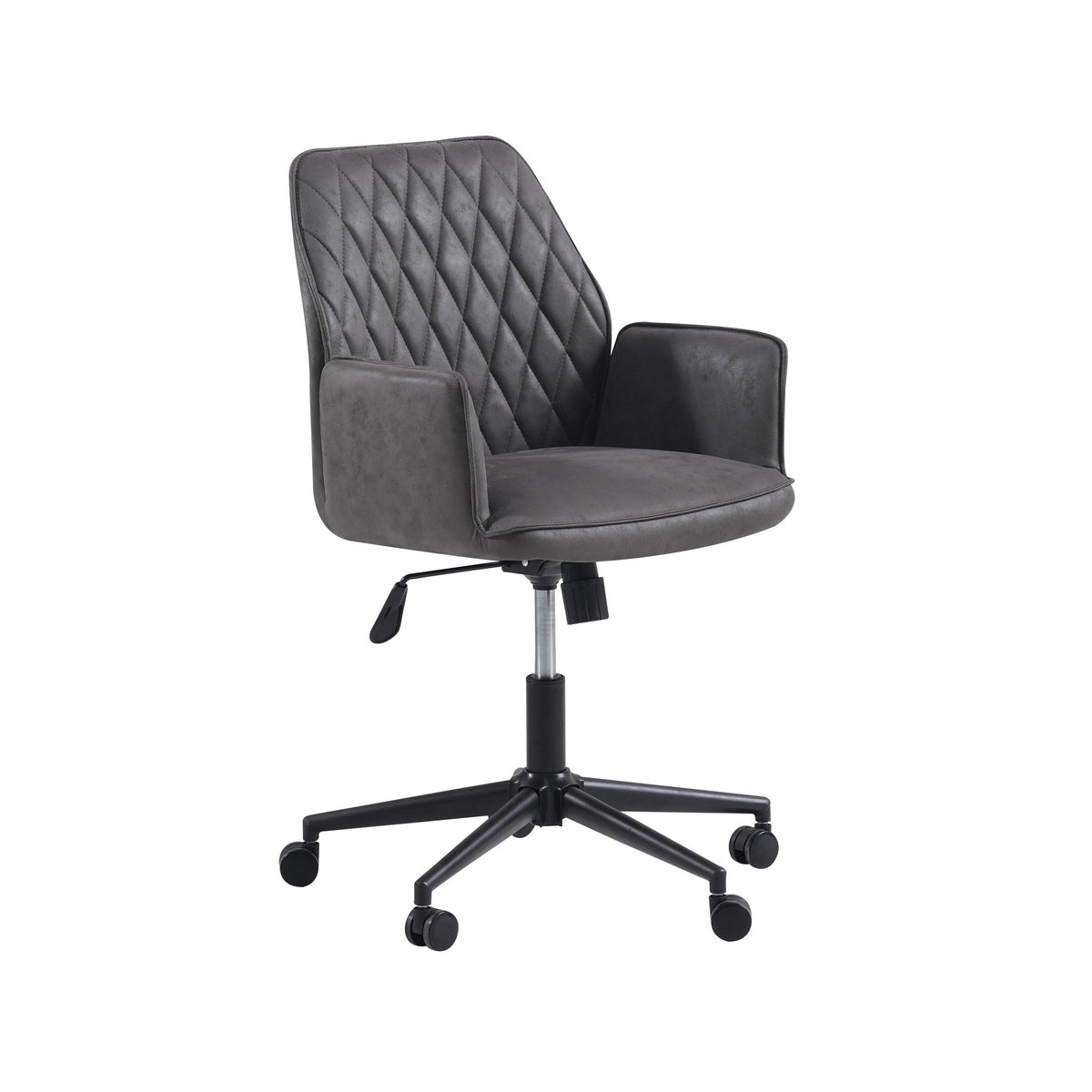 Office chair Novan Dimehouse Anthracite LxWxH 72x63x58 Fabric White photo diagonal front view