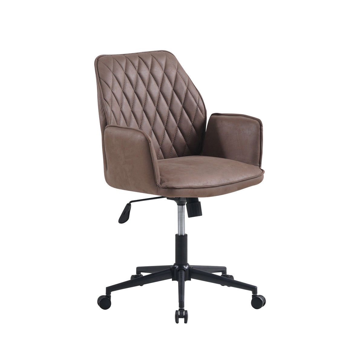 Office chair Novan Dimehouse Taupe LxWxH 72x63x58 Fabric White photo diagonal front view