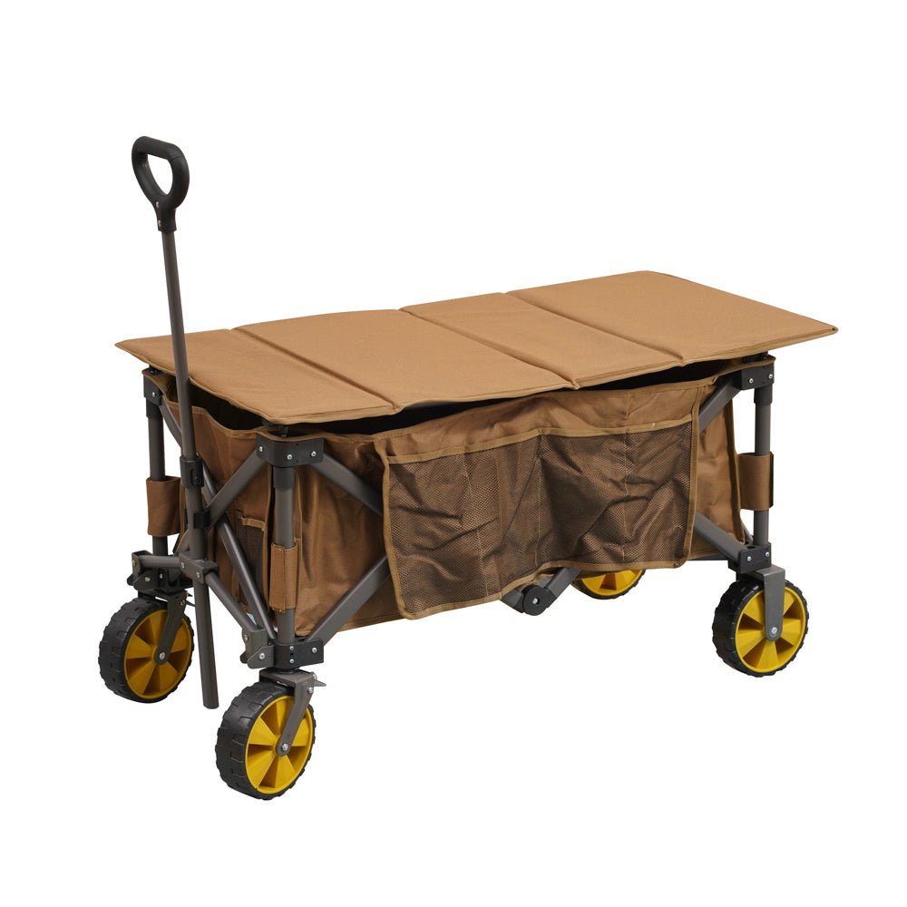 Trolley Collapsible handcart brown 90x50x55 cm Dimehouse Brown LxWxH 75x28x28 Aluminum White photo diagonal front view