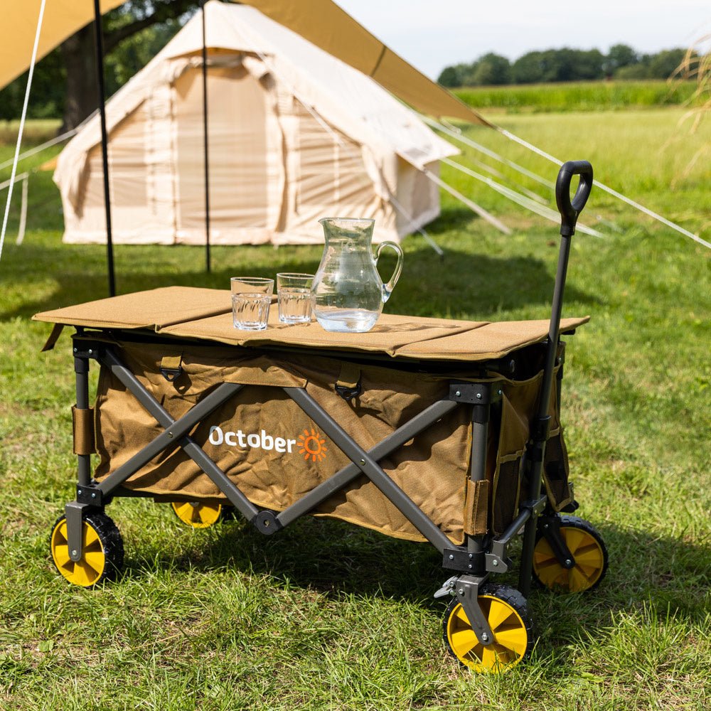 Trolley Collapsible handcart brown 90x50x55 cm Dimehouse Brown LxWxH 75x28x28 Aluminum Atmospheric photo in situation