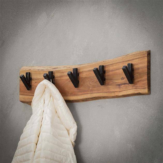 Coat rack Levi DH Interior Acacia LxWxH 64x18x10 Acacia wood Atmospheric photo detail