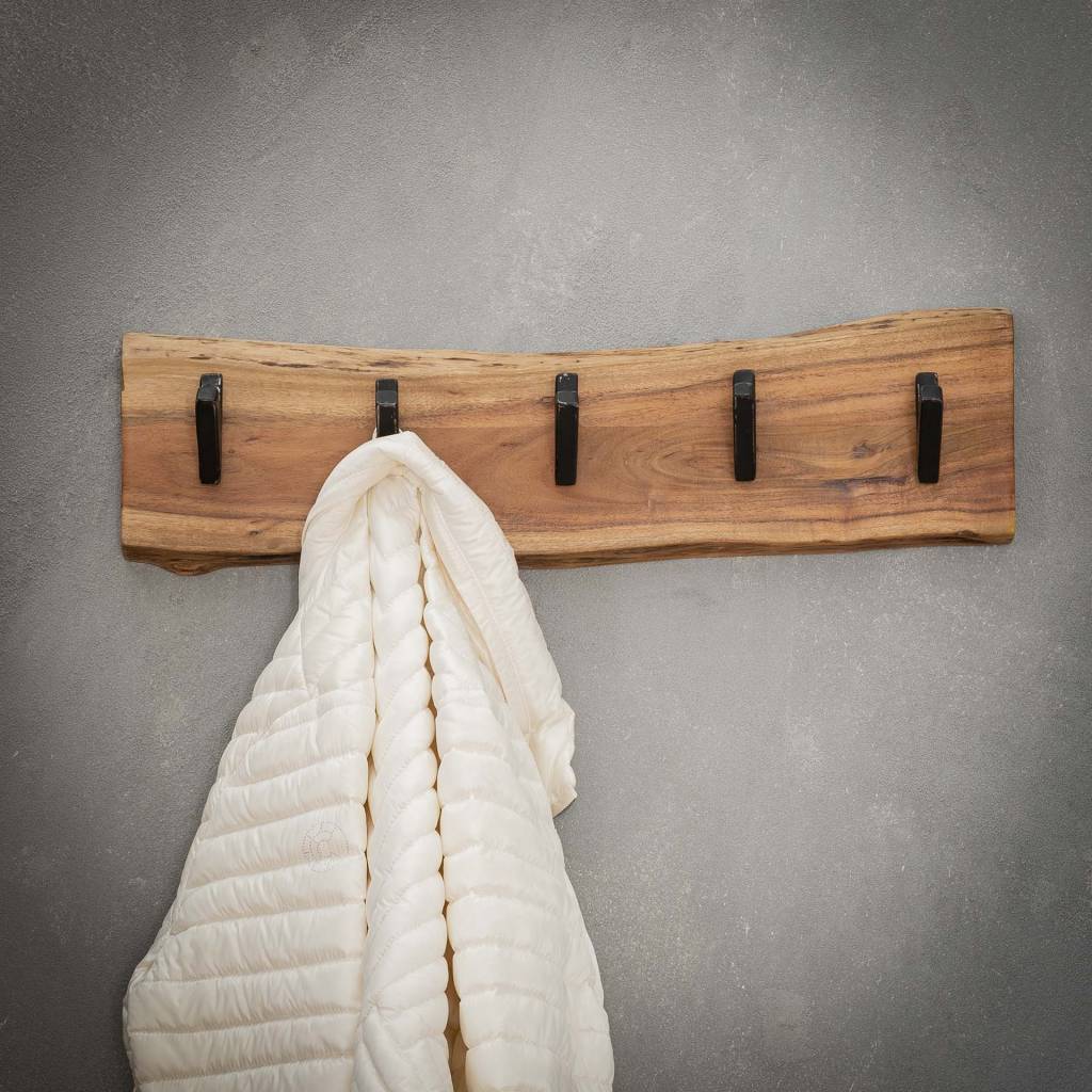 Coat rack Levi DH Interior Acacia LxWxH 64x18x10 Acacia wood Atmospheric photo detail