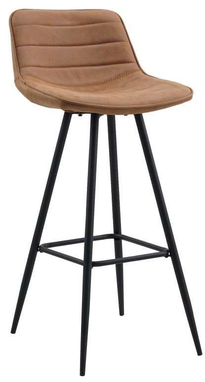 Barstool Kenton Dimehouse Cognac LxWxH 84x54x49 Microfiber White photo diagonal front view