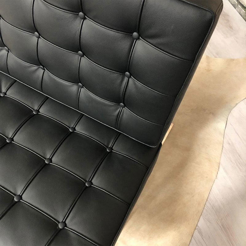 Armchair Expo Dimehouse Black LxWxH 80x78x78 Cowhide Leather Atmospheric photo detail
