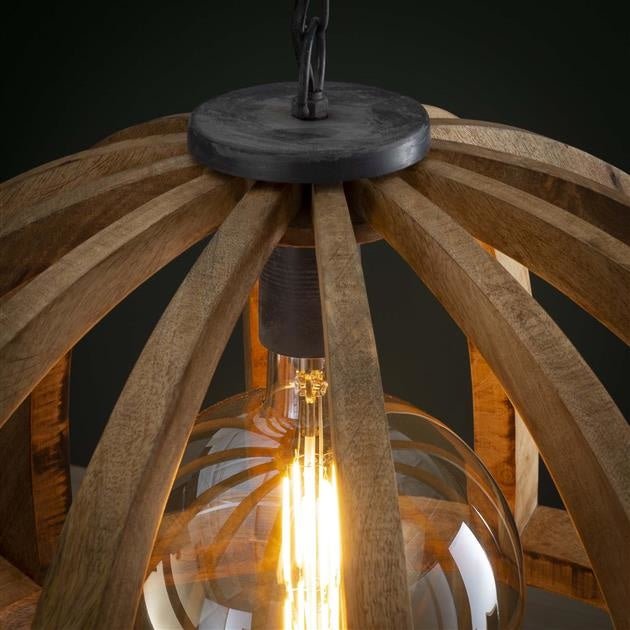 Hanging lamp Madri DH Interior Mango LxWxH 69x69x50 Mango wood Atmospheric photo detail
