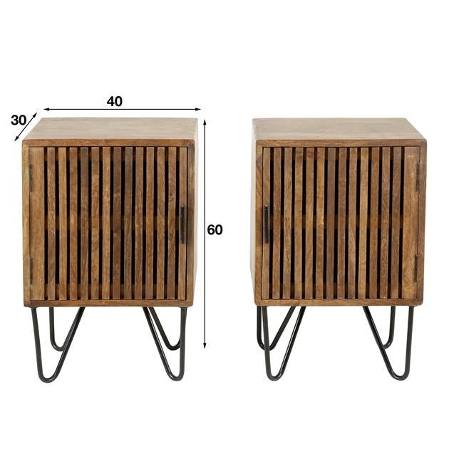 Bedside table Tory DH Interior Mango LxWxH 65x45x35 Mango wood White photo size indication