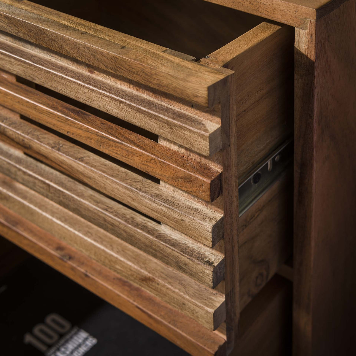 Bedside table Monja DH Interior Acacia LxWxH 70x53x43 Acacia wood Ambient photo detail