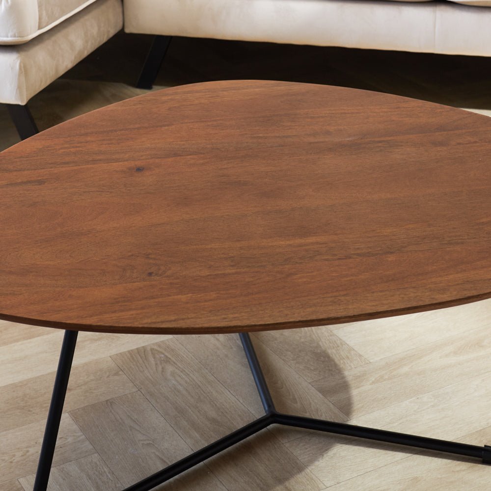 Coffee table Zoë Walnut Dimehouse Brown LxWxH 91x82x23 Mango wood Atmospheric photo detail
