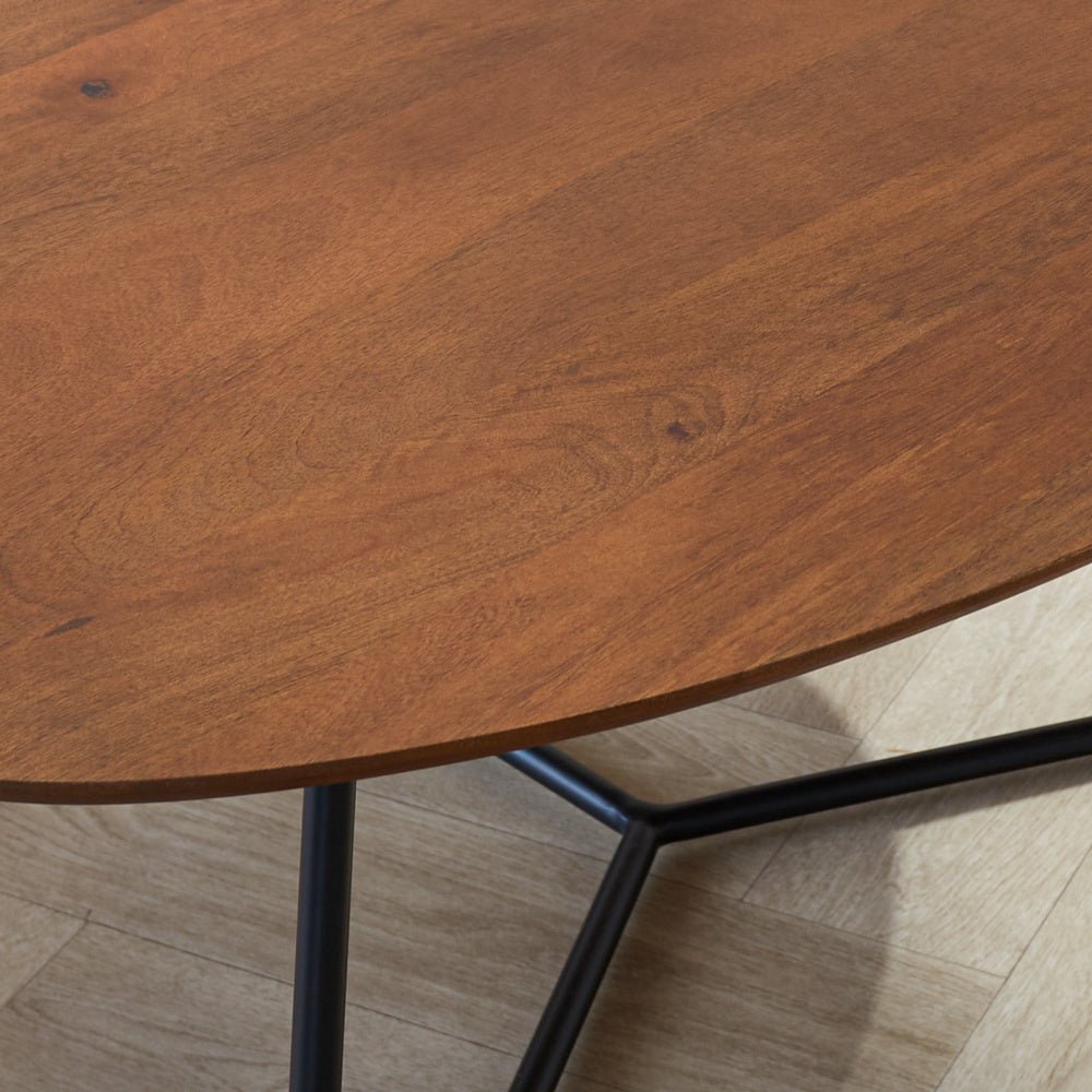 Coffee table Zoë Walnut Dimehouse Brown LxWxH 91x82x23 Mango wood Atmospheric photo detail