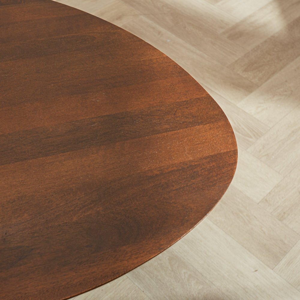 Coffee table Zoë Walnut Dimehouse Brown LxWxH 90x81x24 Mango wood Atmospheric photo detail