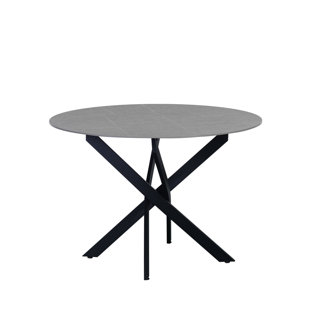 Vivian Gray dining table Dimehouse Gray LxWxH 121x121x11 Sintered stone White photo front view