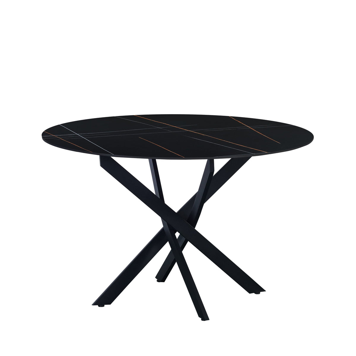 Dining table Vivian Black Dimehouse Black LxWxH 132x132x11 Sintered stone White photo diagonal front view