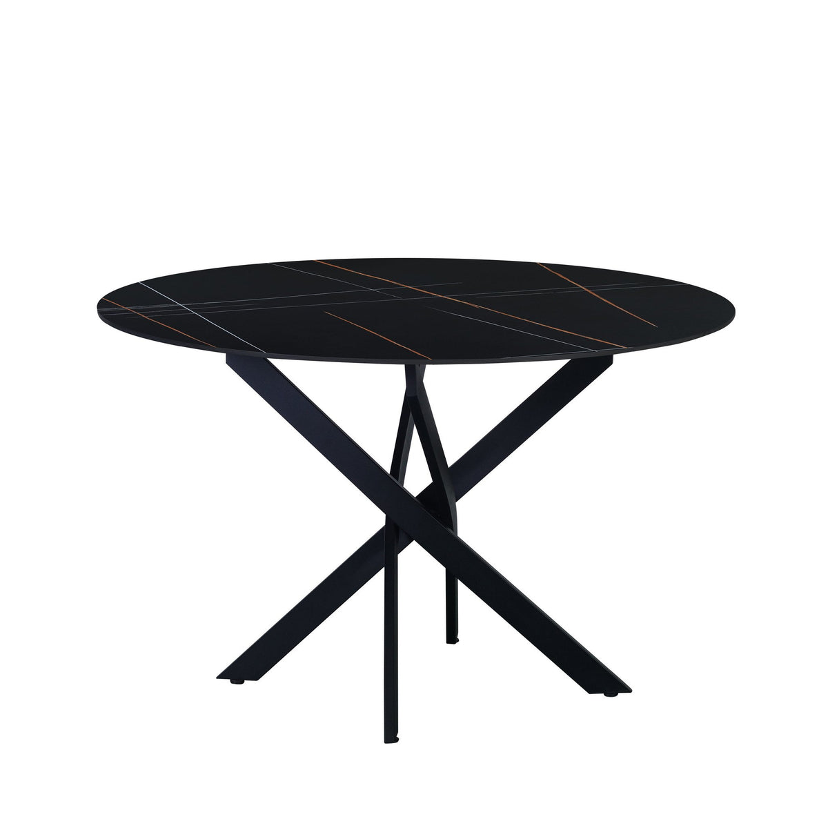 Dining table Vivian Black Dimehouse Black LxWxH 132x132x11 Sintered stone White photo front view