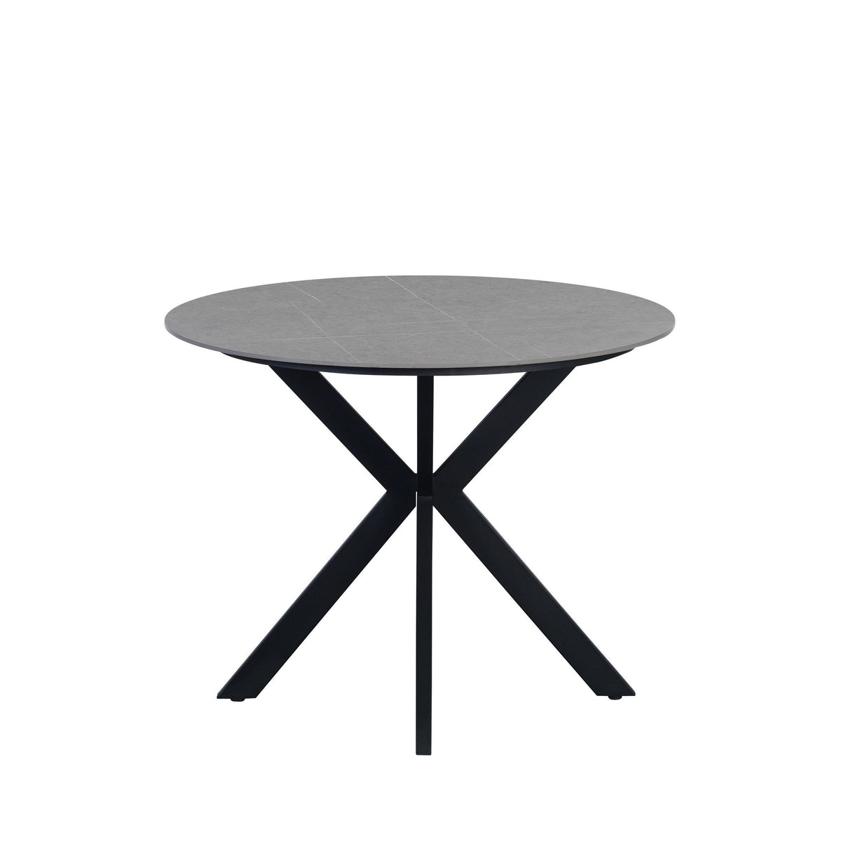Yuna Gray dining table Dimehouse Gray LxWxH 111x111x11 Sintered stone White photo front view