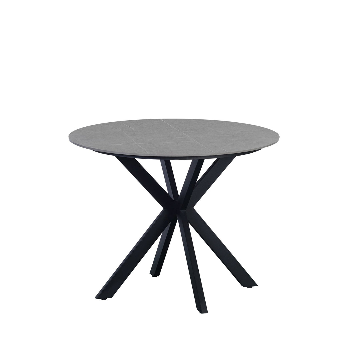 Yuna Gray dining table Dimehouse Gray LxWxH 111x111x11 Sintered stone White photo diagonal front view