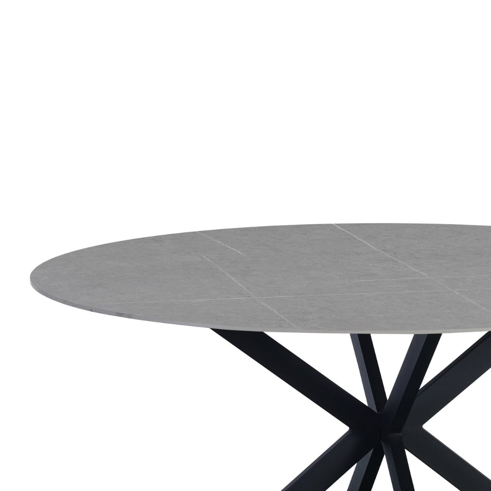 Yuna Gray dining table Dimehouse Gray LxWxH 111x111x11 Sintered stone White photo detail
