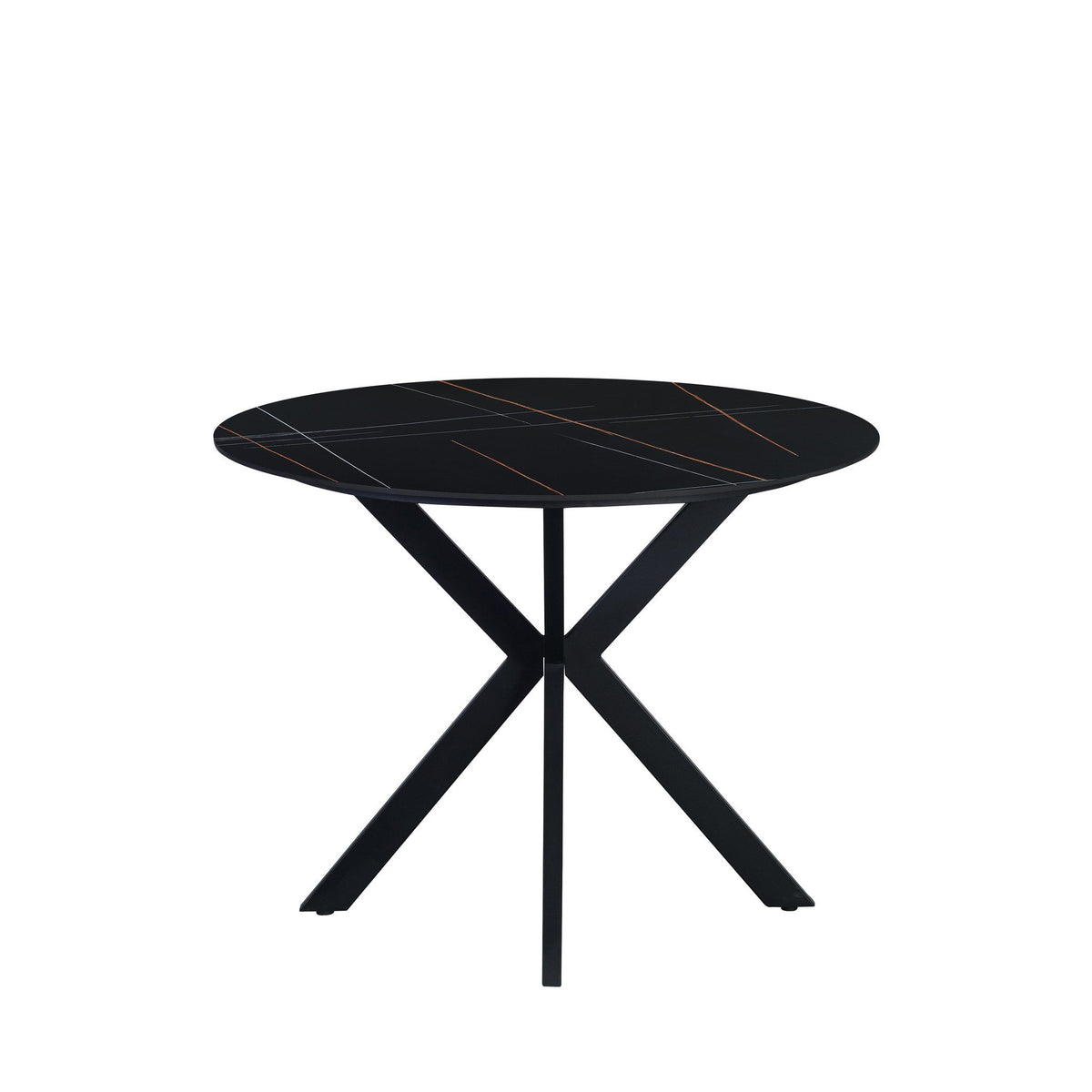 Dining table Yuna Black Dimehouse Black LxWxH 111x111x11 Sintered stone White photo front view