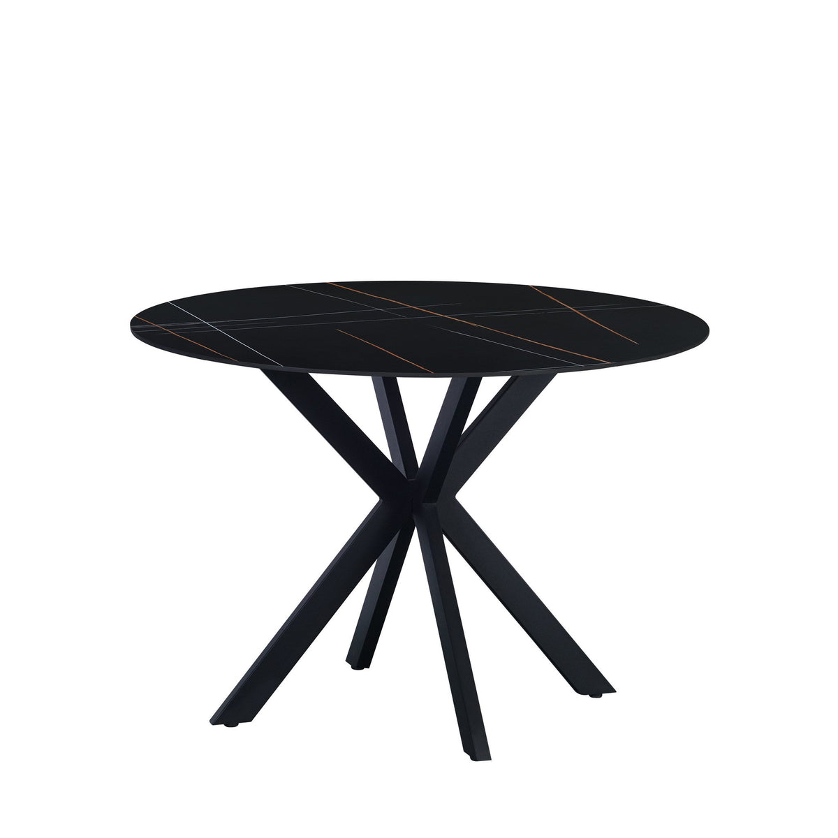Dining table Yuna Black Dimehouse Black LxWxH 121x121x11 Sintered stone White photo diagonal front view