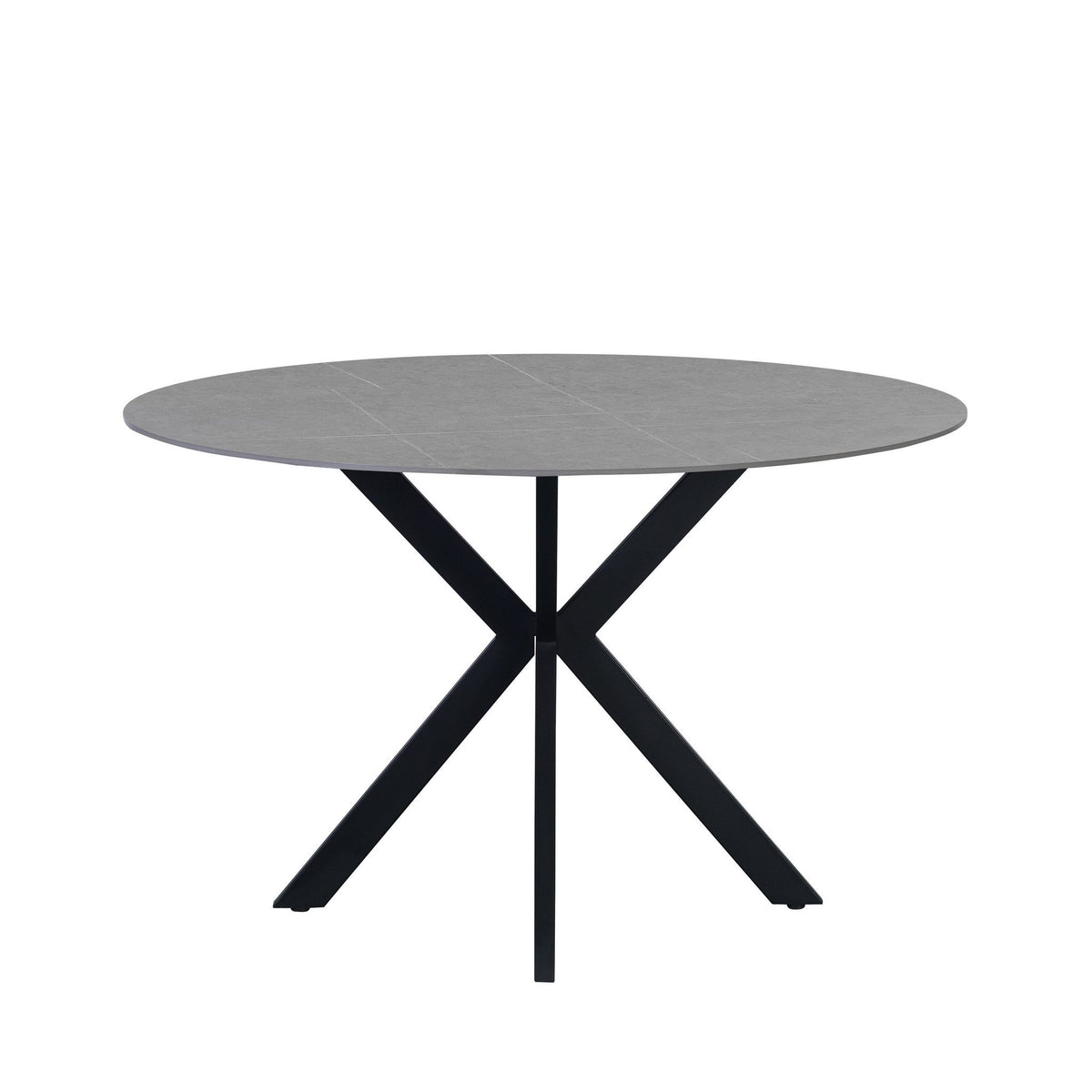 Yuna Gray dining table Dimehouse Gray LxWxH 132x132x11 Sintered stone White photo front view