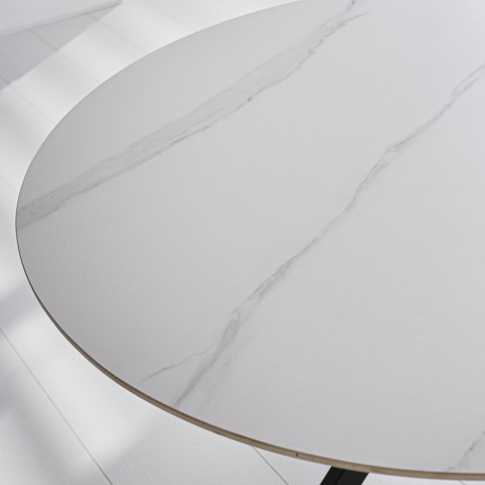 Dining table Yuna White Dimehouse White LxWxH 132x132x11 Sintered stone Atmospheric photo detail