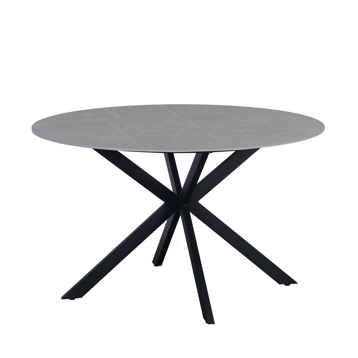 Yuna Gray dining table Dimehouse Gray LxWxH 141x141x11 Sintered stone White photo diagonal front view