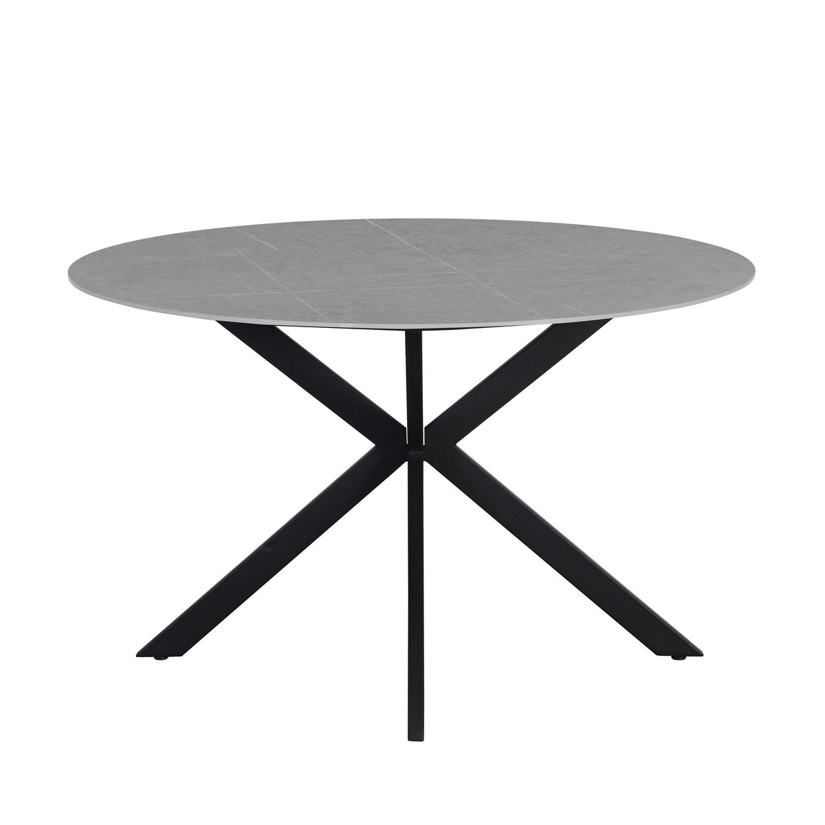 Yuna Gray dining table Dimehouse Gray LxWxH 141x141x11 Sintered stone White photo front view