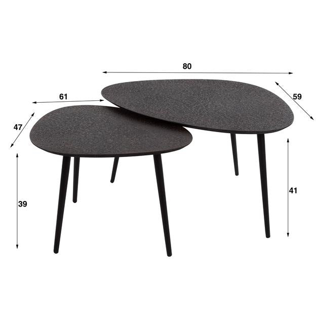 Coffee table Luna DH Interior Gray LxWxH 83x13x12 Gray White photo size indication